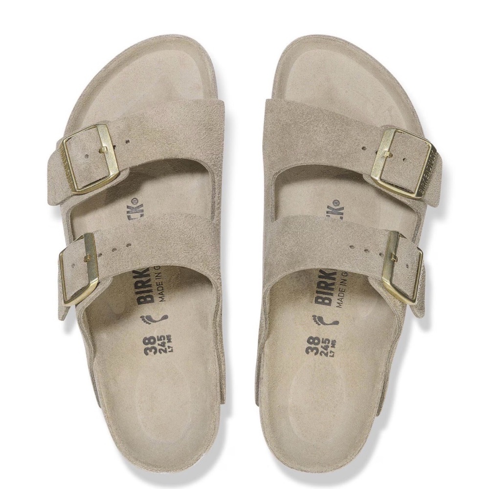 Birkenstock Arizona sandal. New! European size 38. Color taube not tan. Taube!